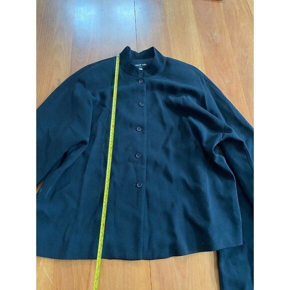 Philippe Adec Paris Pant Suit Set Black Wool 2 Piece Size 8 - Picture 7 of 14